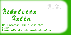 nikoletta halla business card